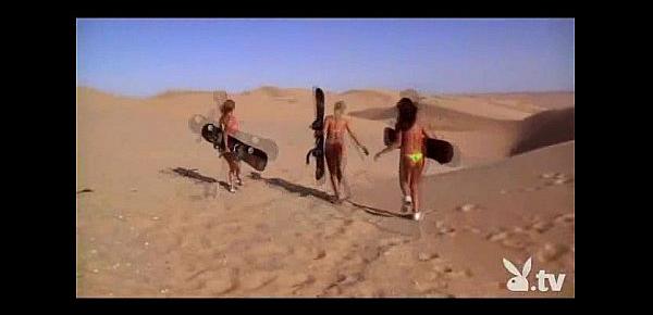  Hot Naked Chicks Sand Boarding!